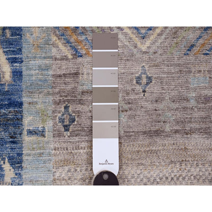 2'8"X19'1" Blue Kashkuli Animal Figurines Wool Hand Knotted Runner Rug