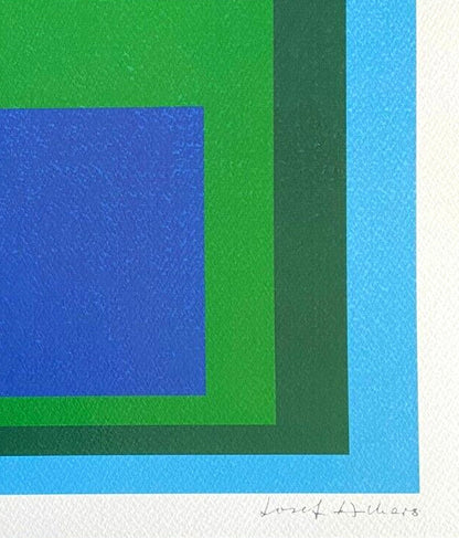 Josef Albers Lithograph Coa Hand-Numbered Signed O.P Stamped