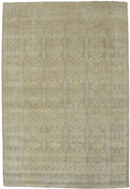 6X9 Ft Hand-Knotted Wool Chobi Peshawar Rug Muted