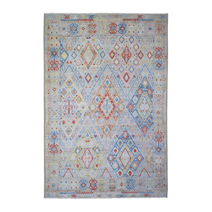 6'1"x8'10" Colorful Hand Knotted Anatolian Village Inspired Wool Rug