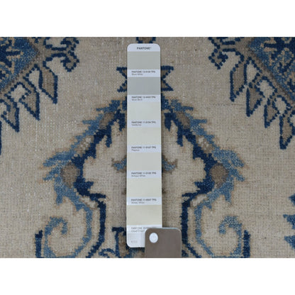 2'9"X10'7" Ivory Vintage Look Kazak Pure Wool Hand Knotted Runner Rug