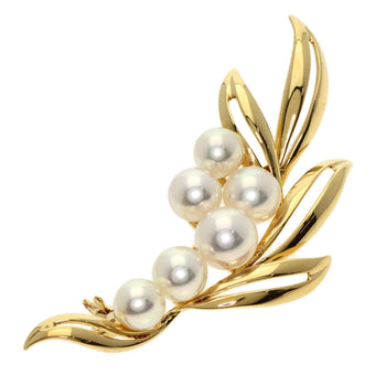Mikimoto Pearl Pearl Brooch K18 Yellow Gold
