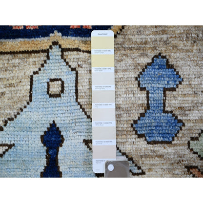 2'10"X9'7" Tan Color Anatolian Village Inspired Wool Hand Knotted Rug