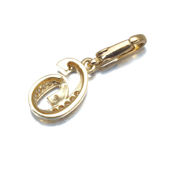 Yukizaki Pendant Nombre Putit Diamond 0.04Ct Number No.6 Charm 18K Yg