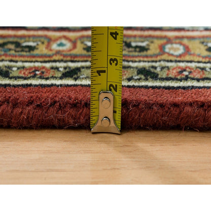 6'X9'5" Red Herrita Hand Knotted 250 Kpsi Wool Oriental Rug