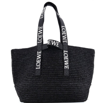 Loewe Fold Logo Strap Tote Raffia Large