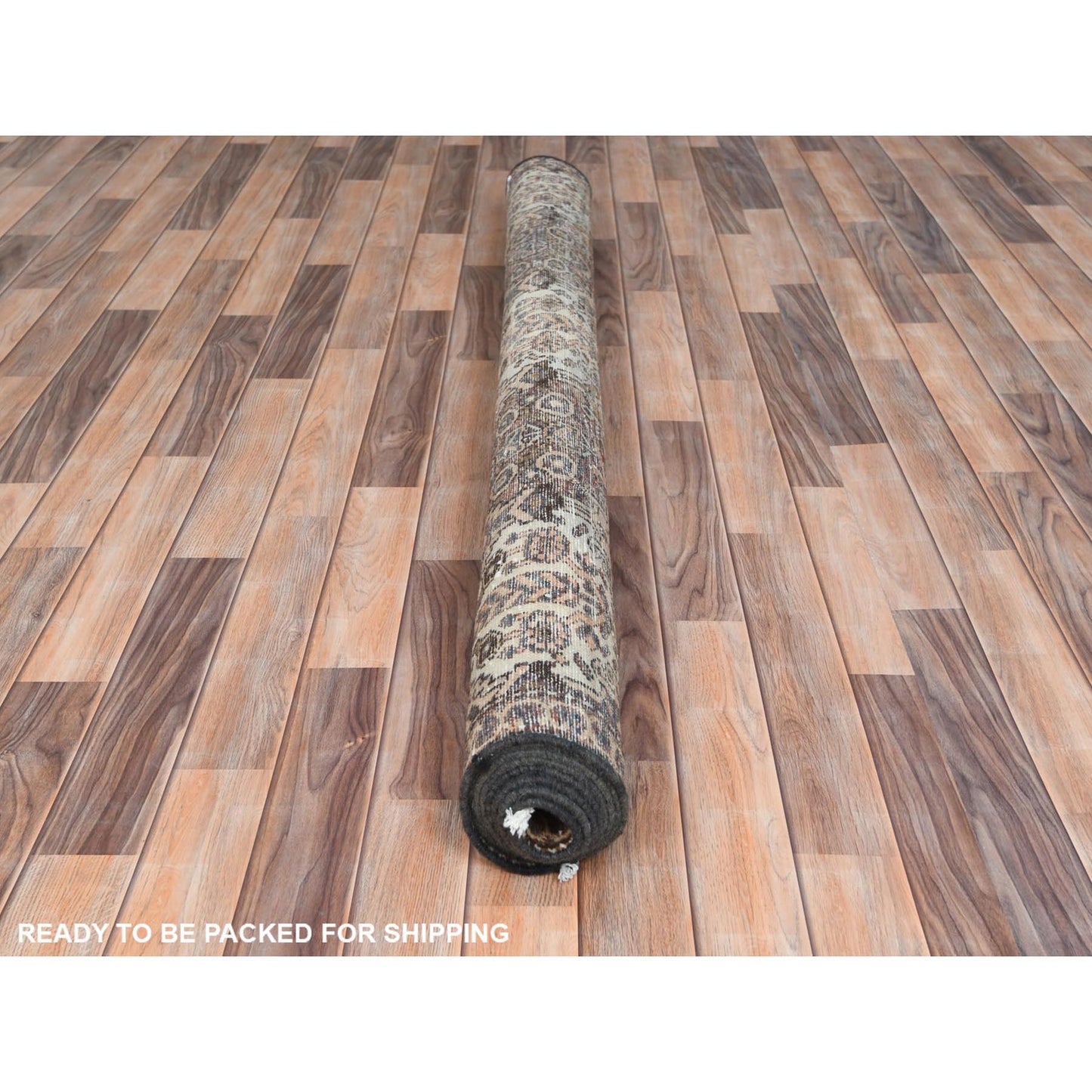 5'7"X8'5" Brown Worn Wool Hand Knotted Vintage Farsian Baktiarjoon Rug