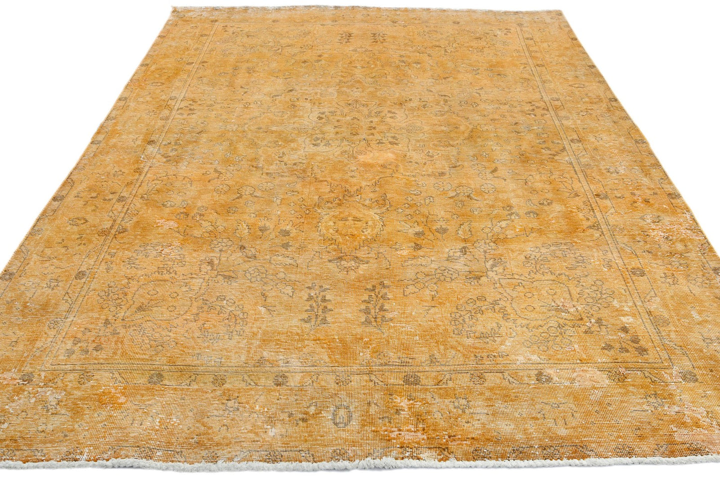 Antique Distressed Floral Vintage Oriental Rug Classic Farmhouse Carpet 6'4X9 ft