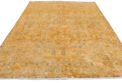 Antique Distressed Floral Vintage Oriental Rug Classic Farmhouse Carpet 6'4X9 ft