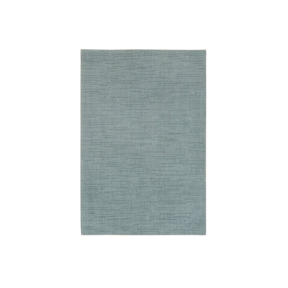 2'X3'1" Stormcloud Gray Loom Knotted Wool And Plant Based Silk Mat Rug