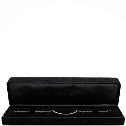 Tiffany & Co. T Smile Chain Bracelet 18K White Gold With Diamonds Medium