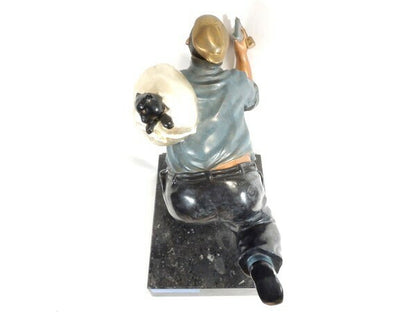 Hiro Yamagata Full Round Bronze Sculpture - Cat Burglar 1989 Signed Limited 375