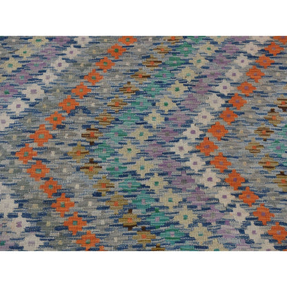 10'2"X13'7" Colorful Hand Woven Afghan Maimana Kilim Pure Wool Rug