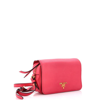 Prada Flap Zip Crossbody Bag Vitello Phenix Small