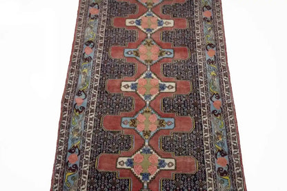 3X13 Ft Vintage Wool Oriental Runner Rug Floral