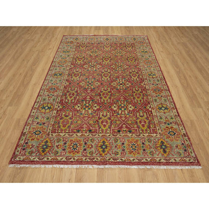 6'X8'10" Savvy Red Antiqued Oushak Reimagined 100% Wool Hand Knotted Rug