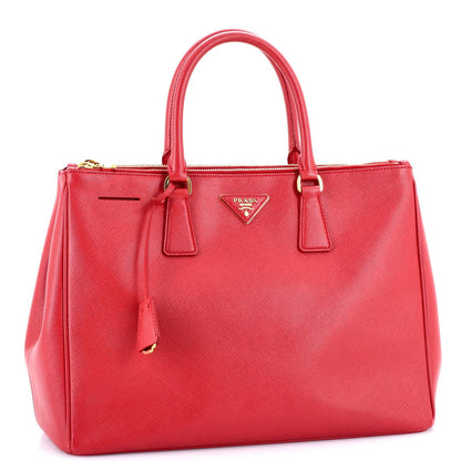 Prada Double Zip Lux Tote Saffiano Leather Medium