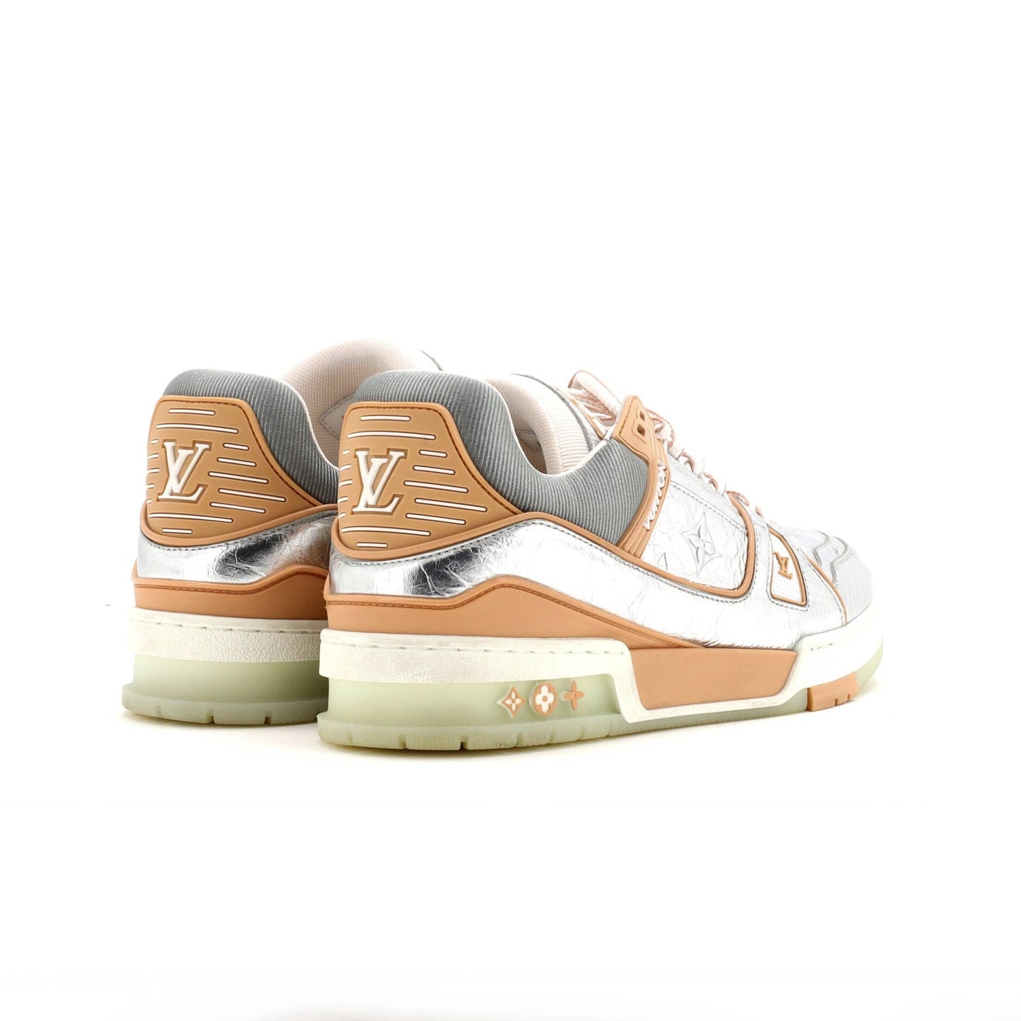 Louis Vuitton Men'S Lv Trainer Sneakers Monogram Embossed Metallic Leather