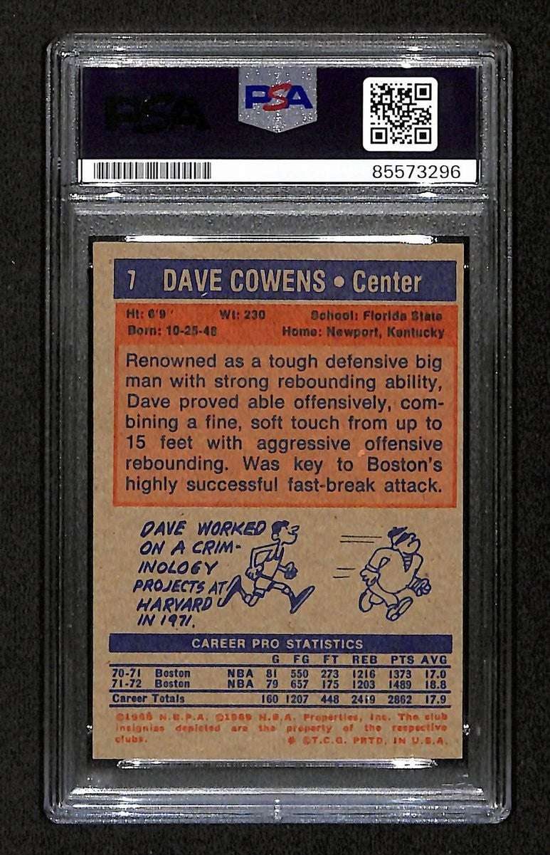 Dave Cowens Hof Signed/Inscribed On Card 1972 Topps Card #7 Psa/Dna 198743