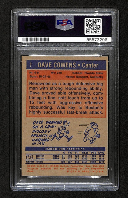 Dave Cowens Hof Signed/Inscribed On Card 1972 Topps Card #7 Psa/Dna 198743