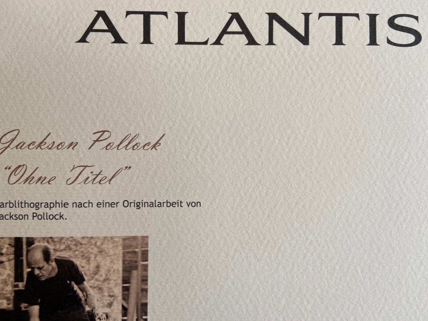 Jackson Pollock Lithograph Coa Signed Numbered By Hand /Mark Rothko