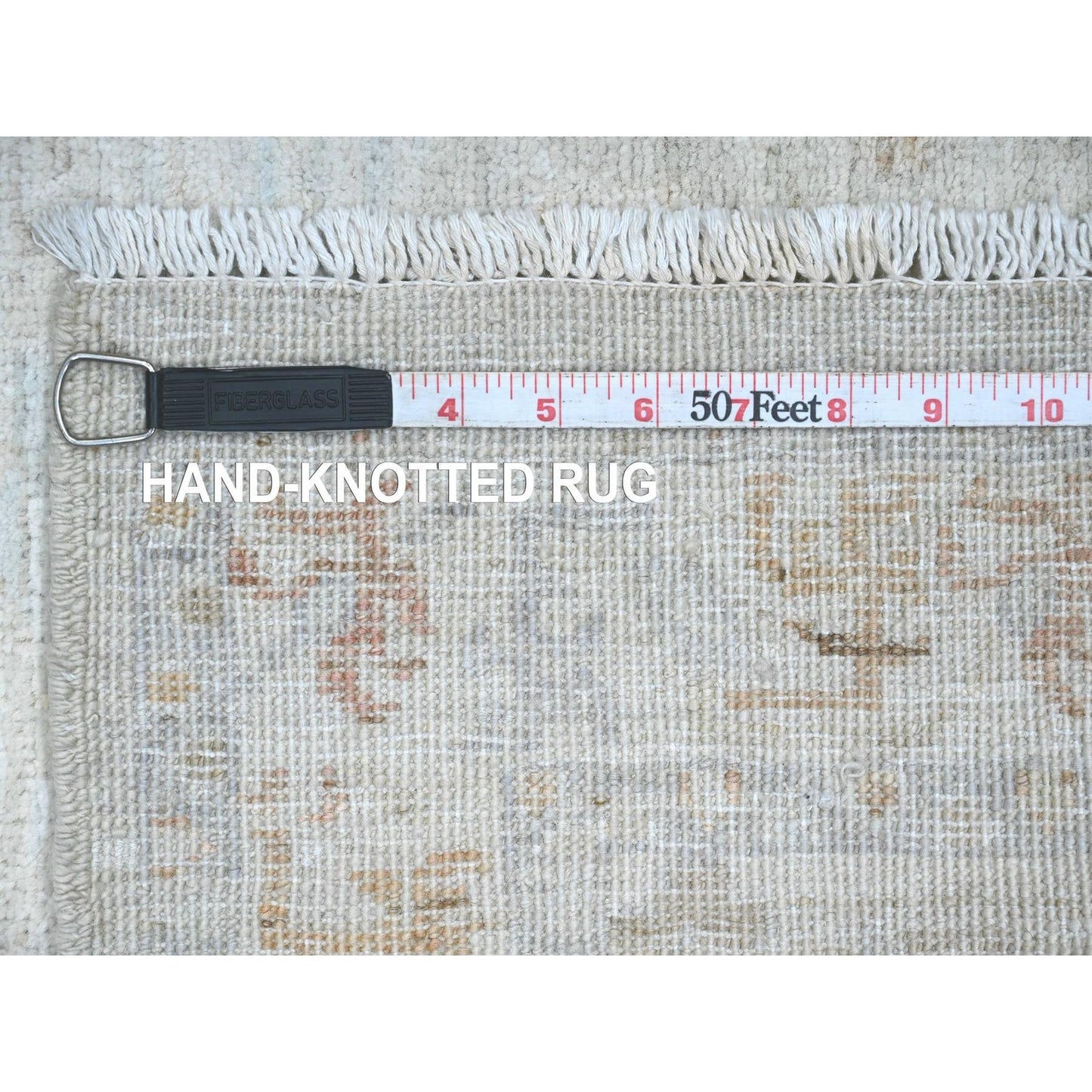 2'6"X11'7" Gray Oushak With Dragon Design Wool Hand Knotted Runner Rug