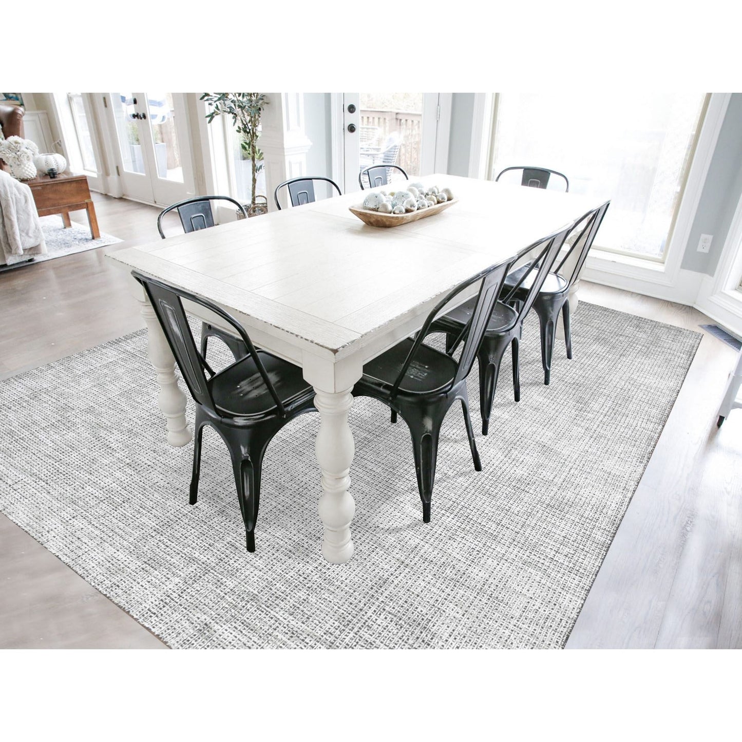 9'1"X12'1" Green Modern Design Wool And Art Silk Hand Loomed Rug