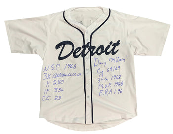 Denny Mclain Autographed Detroit Tigers Stat Jersey