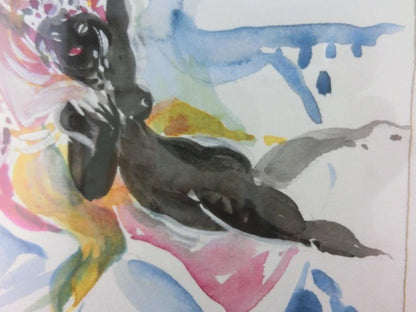 Heinz Werner "Fliegender Teppich" 2001 Original Watercolor Meissen Designer Sign