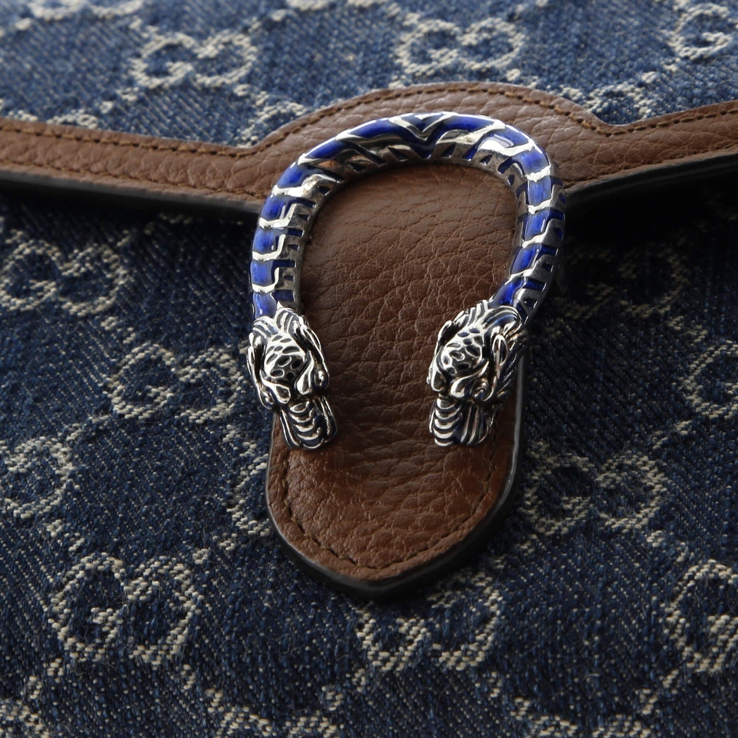 Gucci Dionysus Chain Wallet Gg Denim Small