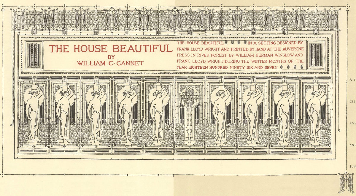 Lithograph Offset 12.5" x 24" 1992 House Beautiful Wright Frank Lloyd