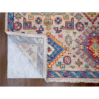 9'X11'10" Buttery Brown Geometric Design Wool Hand Knotted Oriental Rug