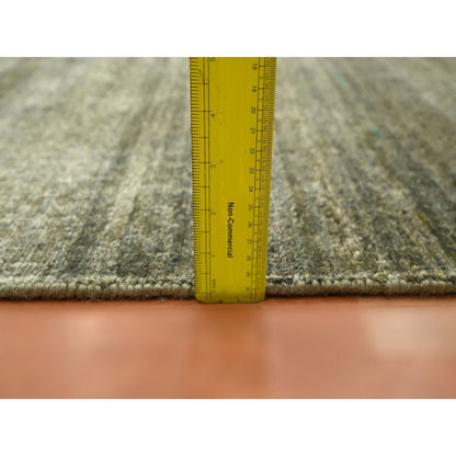 9'10"X14' Green Plain Design Hand Knotted Soft & Pure Silk Oriental Rug