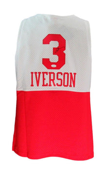 Allen Iverson Hof Autographed White/Red Mitchell