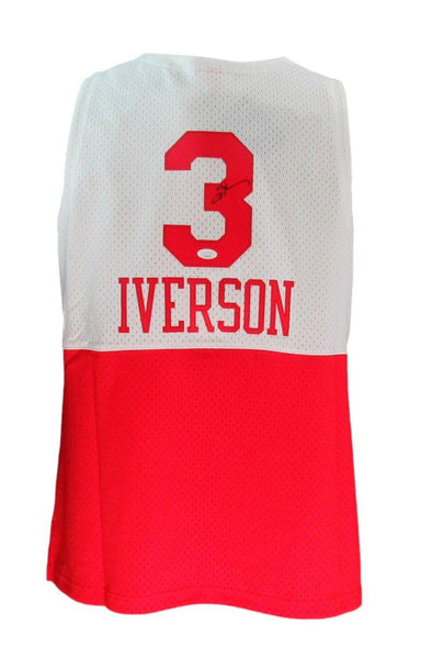 Allen Iverson Hof Autographed White/Red Mitchell