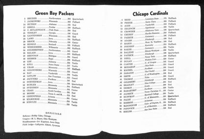 Oct. 8, 1939 Green Bay Packers Vs Chicago