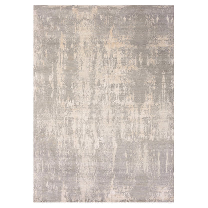 10'X14'1" Jubilee Gray Modern Abstract Design Hand Knotted Wool Silk Rug