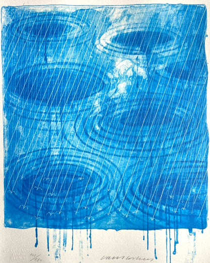 David Hockney Lithograph 'Rain' (Numbered)