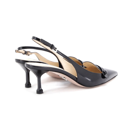 Prada Women'S Pointed Toe Slingback Pumps Spazzolato Leather