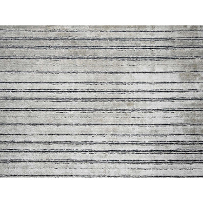 14'X16'2" Taupe Modern Textured Hand Loomed Wool And Silk Oversized Rug