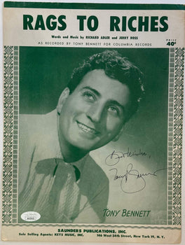Tony Bennett Rags To Riches Autographed Sheet Music (Jsa)