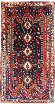 Vintage Geometric Design Oriental Rug Farmho