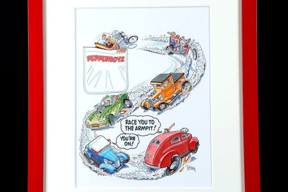 George Trosley Original Pen Drawing Pepperboys Signed Usa Framed Artwork