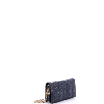 Christian Dior Lady Dior Clutch On Chain Cannage Quilt Patent