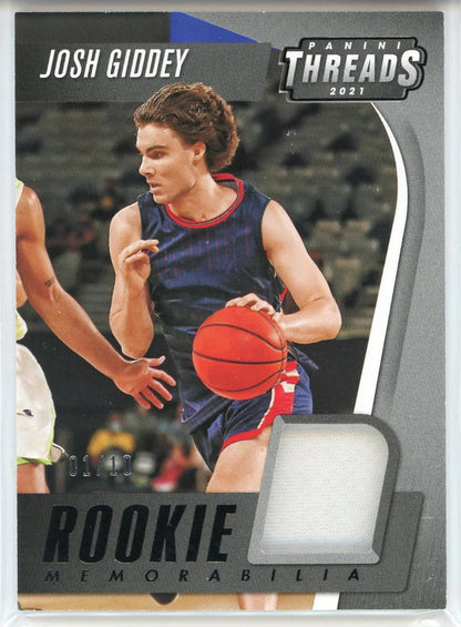 Josh Giddey 2021 Panini Chronicles Threads Draft Picks Rookie Memorabilia Patch