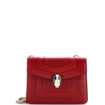 Bvlgari Serpenti Forever Square Shoulder Bag Leather Small