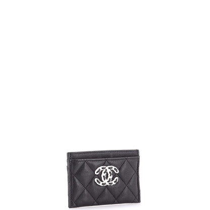 Chanel 19 Card Holder Quilted Caviar
