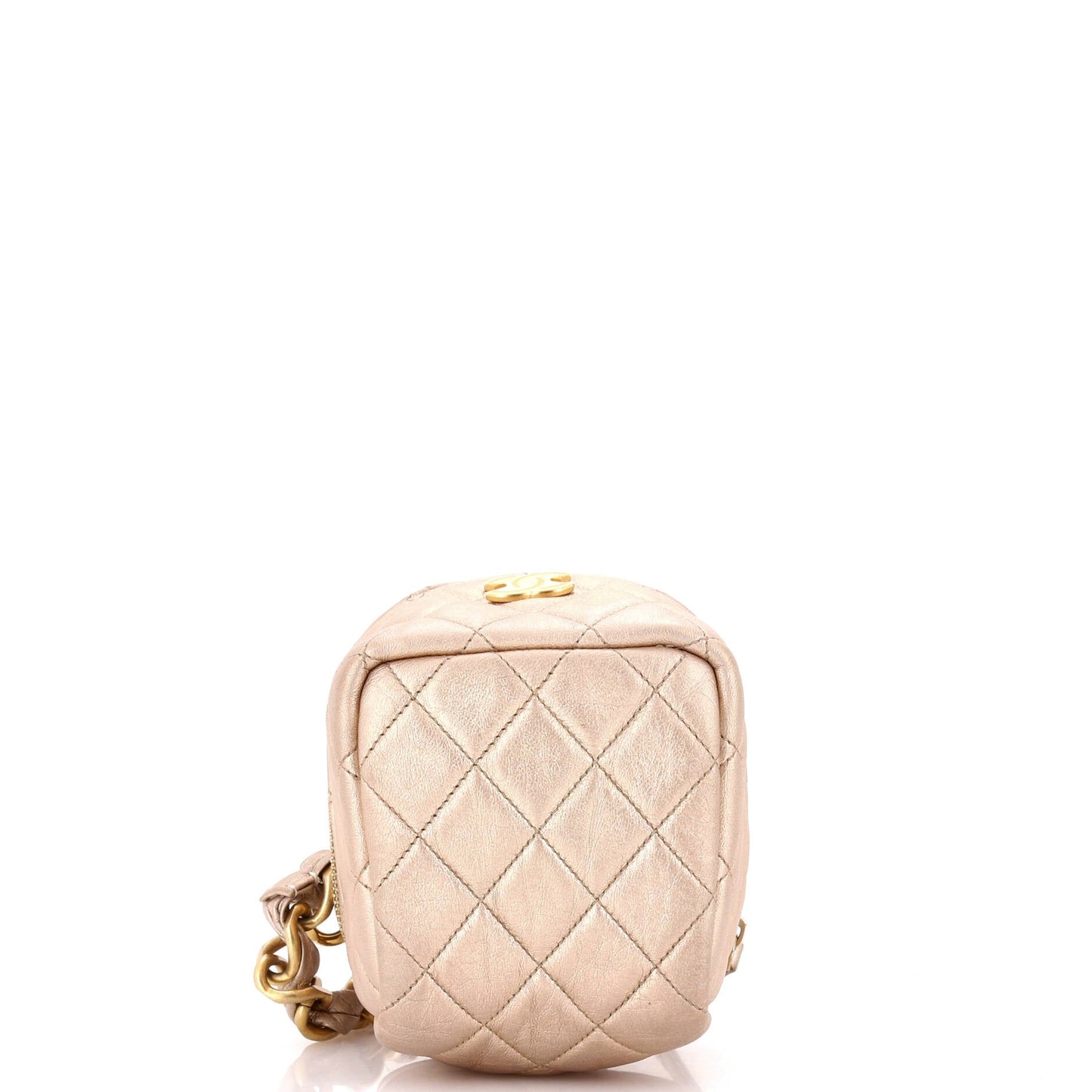 Chanel Cc Cube Zip Clutch With Chain Handle Quilted Lambskin