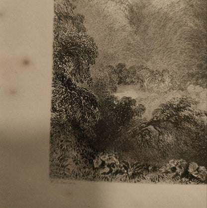 Antique 1842 Engraving Castle Howard By W.H. Bartlett & S. Bradshaw Framed Uk