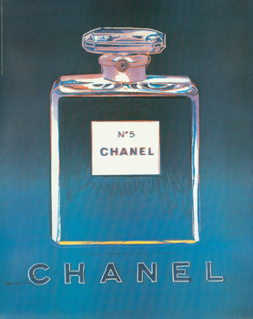 Chanel N5 Warhol Original 1997 On Linen Blue/Blue 22 X 29 Inches On Linen